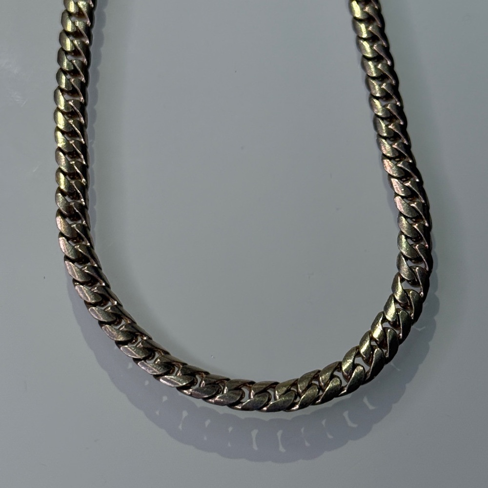 Vintage 980 sterling silver Cuban link Chain Necklace